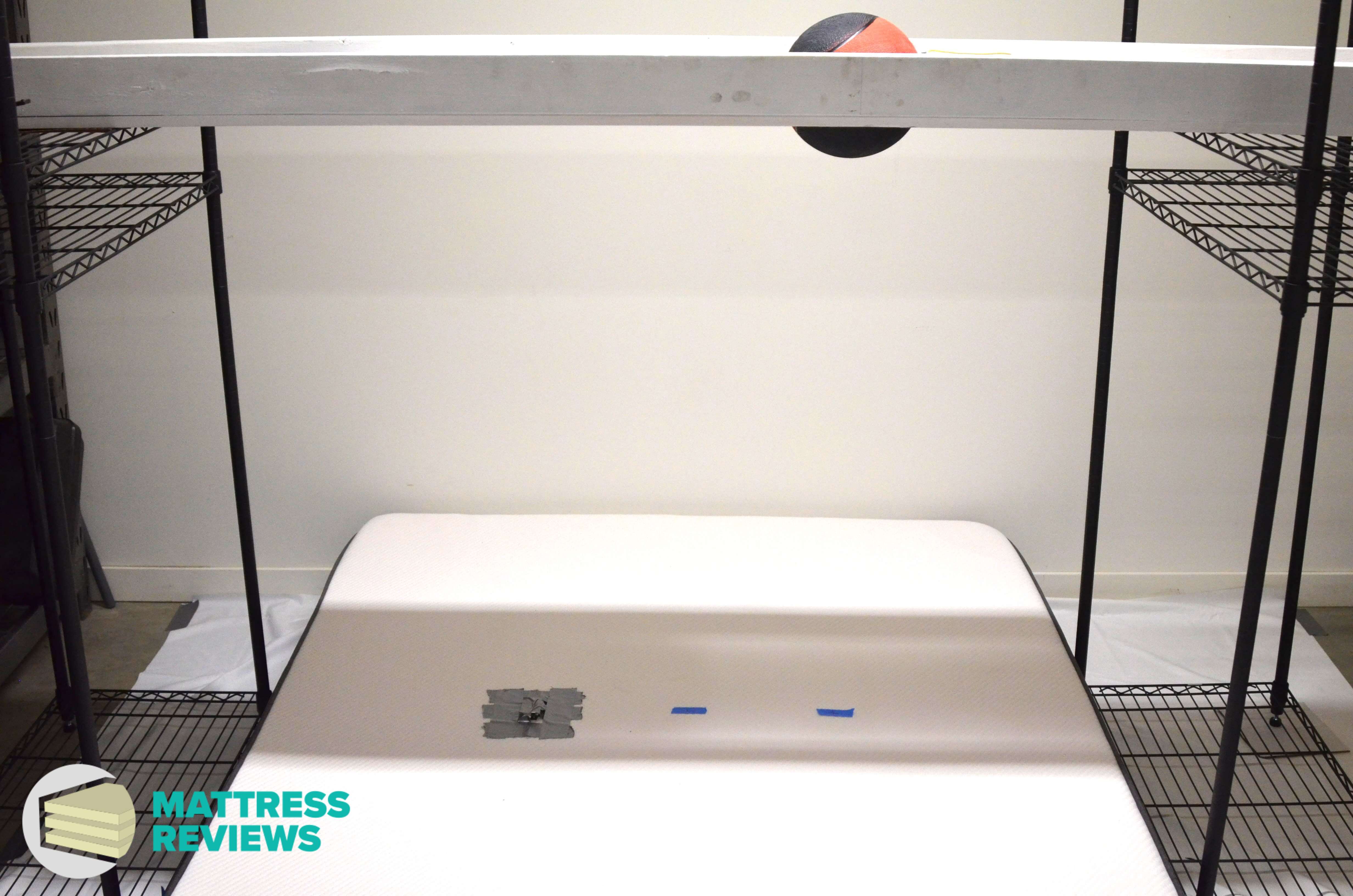 Image of the Casper mattress motion isolation test.