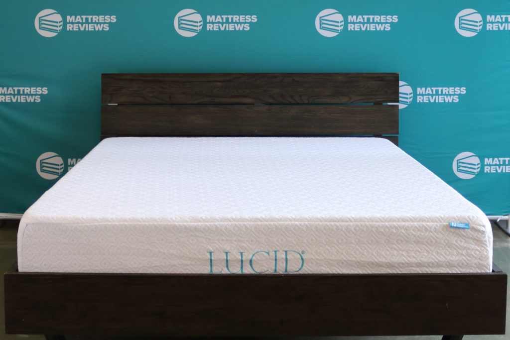 A wide shot of the Lucid mattress