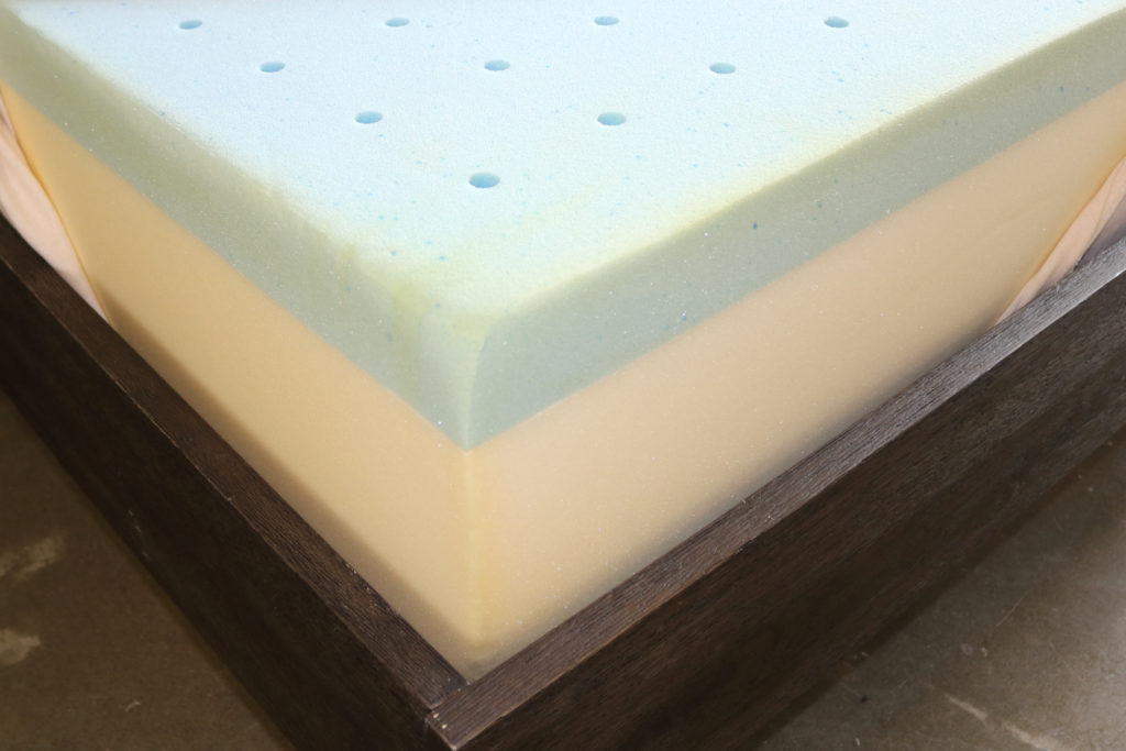 A close up of the Lucid foam layers