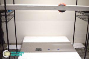 Image of the Novosbed Soft mattress motion isolation being testing by Mattress-Reviews.com the best source of professional, unbiased information for mattresses online.