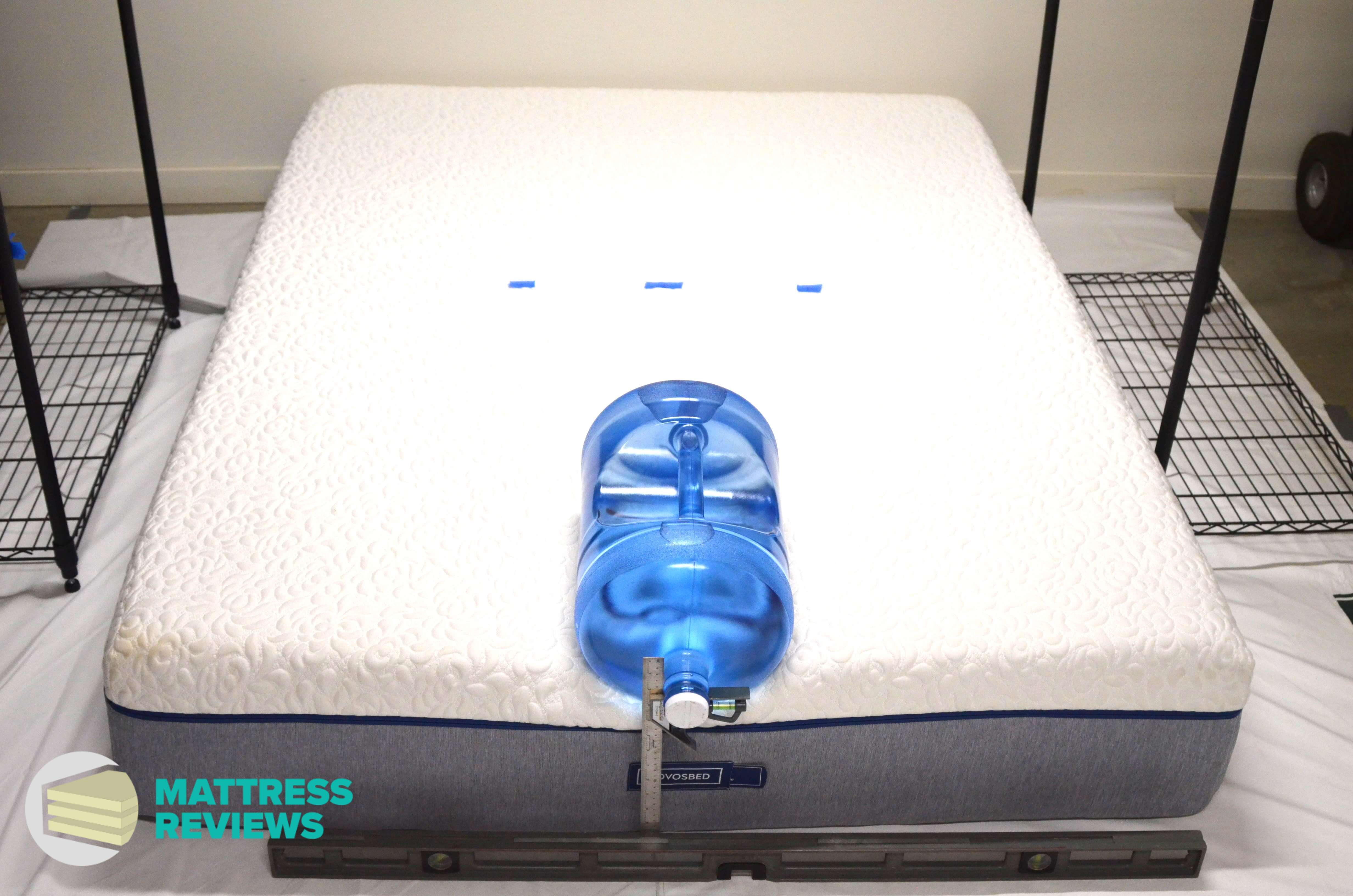 Image of the Novosbed Medium mattress edge support test.