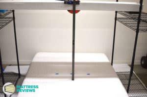 Image of the Novosbed Medium mattress bounce being testing by Mattress-Reviews.com the best source of professional, unbiased information for mattresses online.