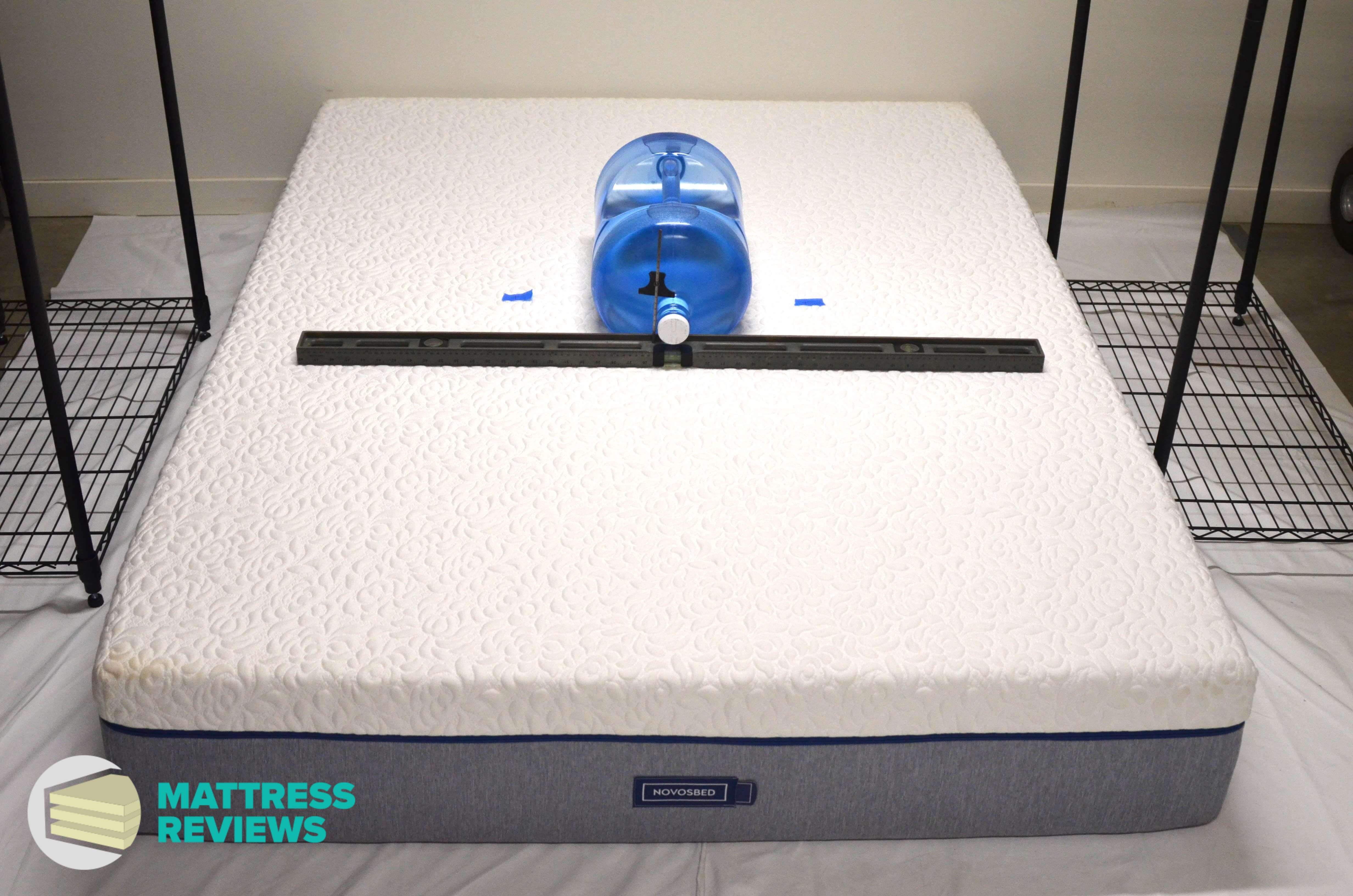 Image of the Novosbed Firm mattress firmness test.