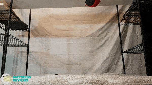 Image of the Logan & Cove mattress motion isolation test.