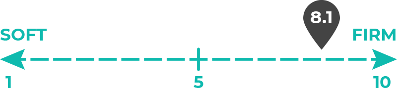 Image of 8.1 out of 10 on the mattress firmness scale.