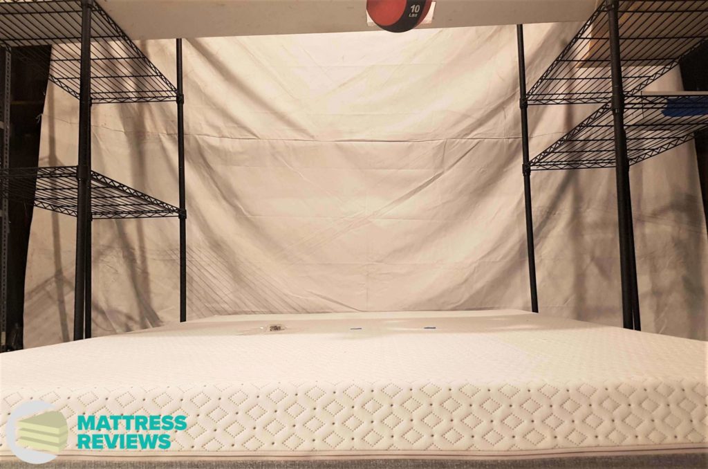 Image of the Endy mattress motion isolation test.