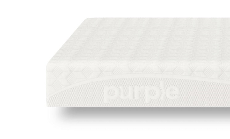 Image of the logo at the front of the Purple mattress on Mattress-Reviews.com, the best source of professional, unbiased information for mattresses online.