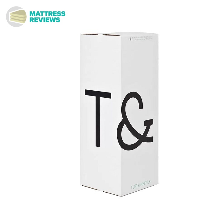 Image of the Tuft & Needle mattress box.