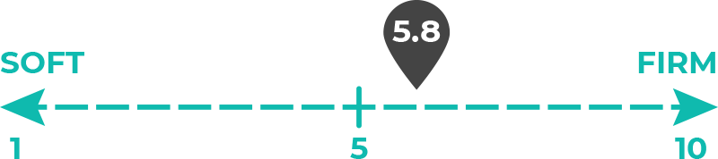 Image of 5.8 out of 10 on the mattress firmness scale.