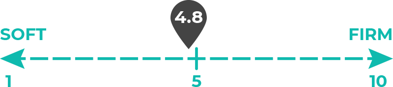 Image of 4.8 out of 10 on the mattress firmness scale.