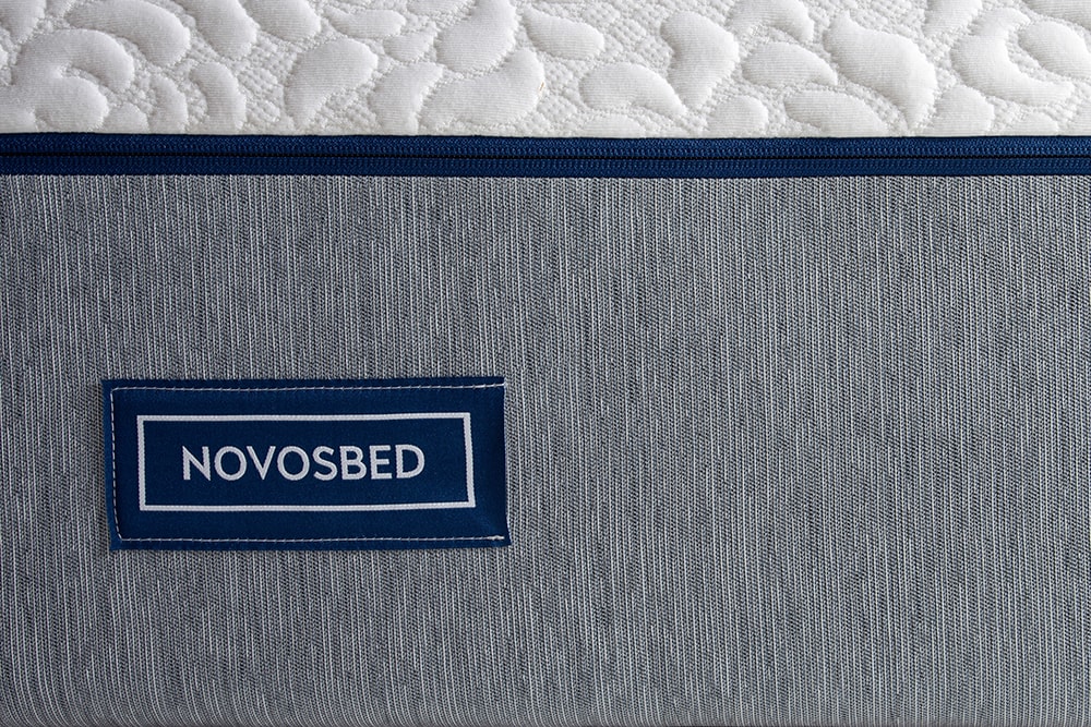 Image of the Novosbed logo on the front cover of the Novosbed mattress.