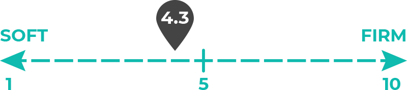 Image of 4.3 out of 10 on the mattress firmness scale.