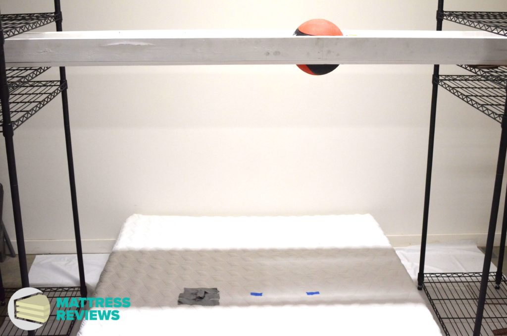 Image of the Purple mattress motion isolation test.