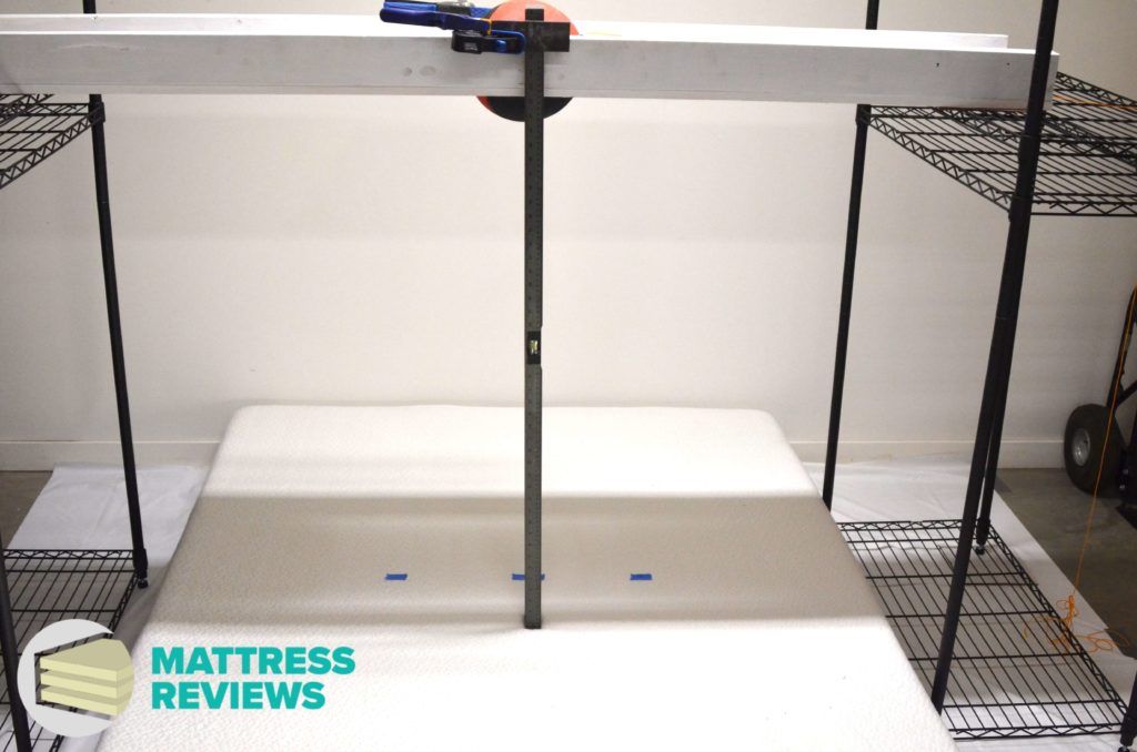 Image of the Classic Brands Cool Gel 8" mattress bounce test.