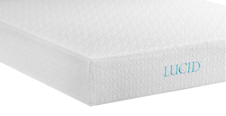 Image of the corner of the Lucid mattress.