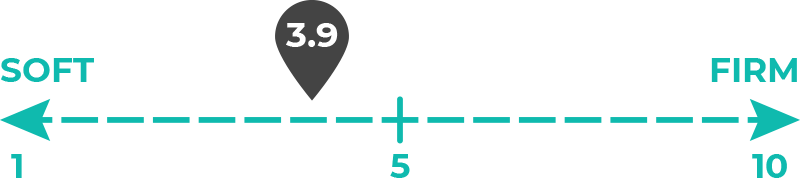 Image of 3.9 out of 10 on the mattress firmness scale.