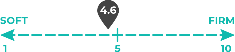 Image of 4.6 out of 10 on the mattress firmness scale.