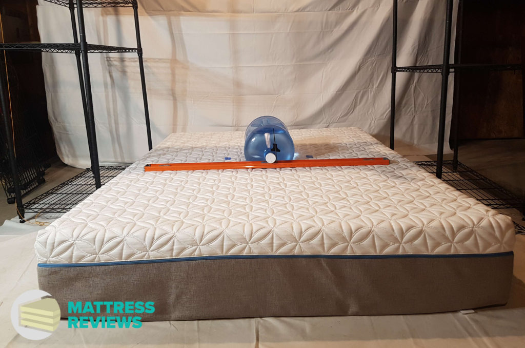 Image of the Tempurpedic Cloud Supreme mattress firmness test.