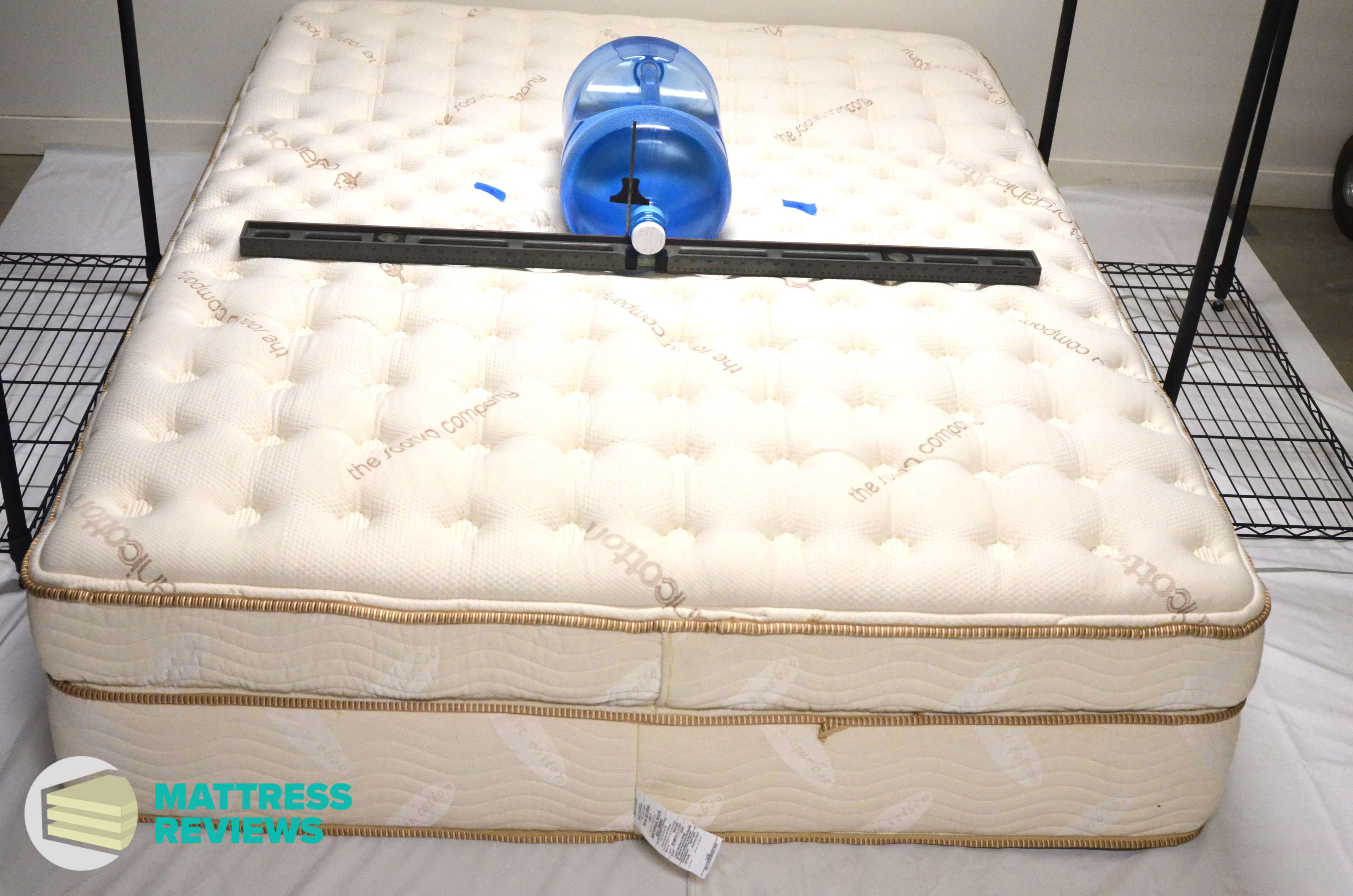 Image of the Saatva mattress firmness test.