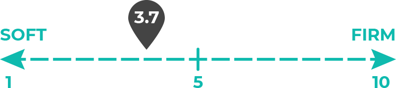 Image of 3.7 out of 10 on the mattress firmness scale.