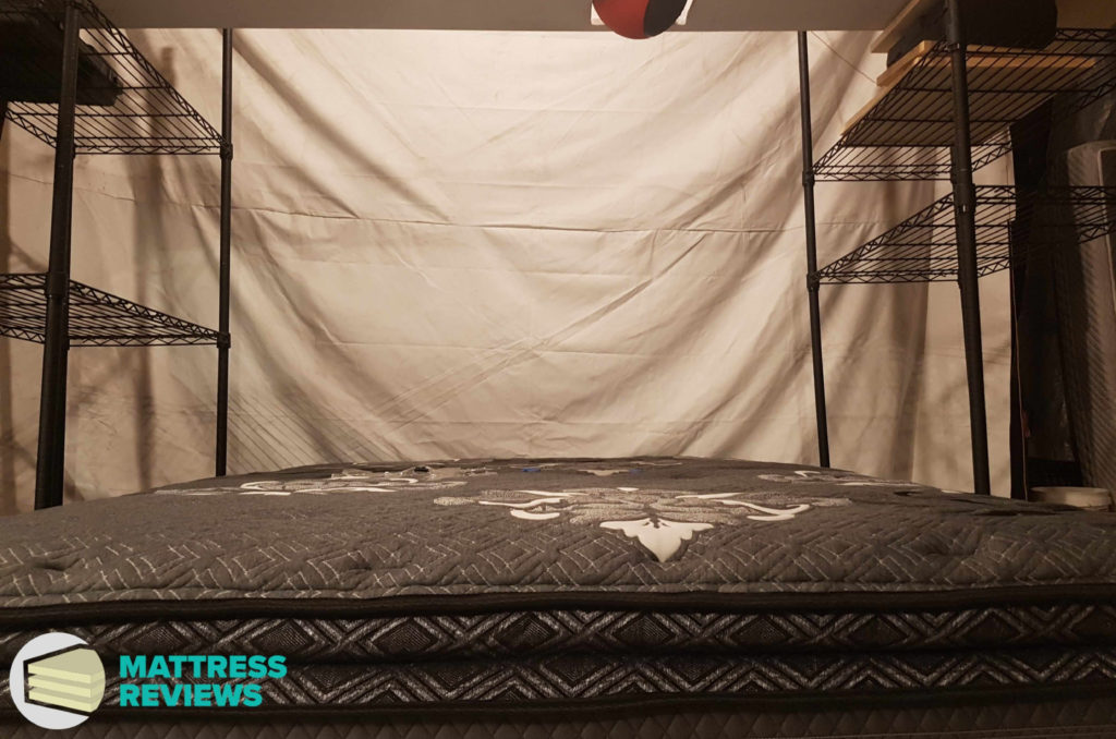 Image of the Beautyrest Black mattress motion isolation test.