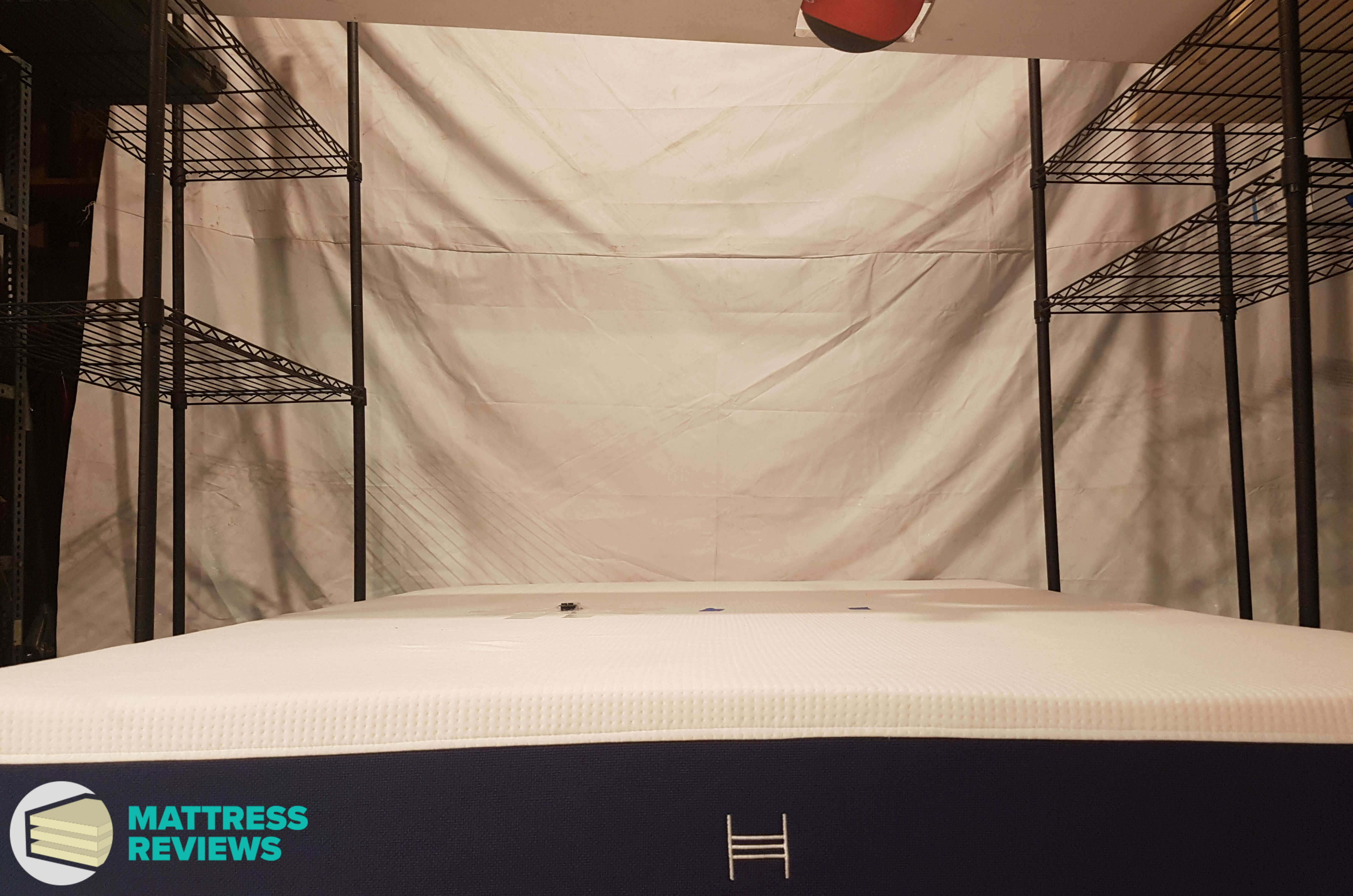 Image of the Helix mattress motion isolation test.