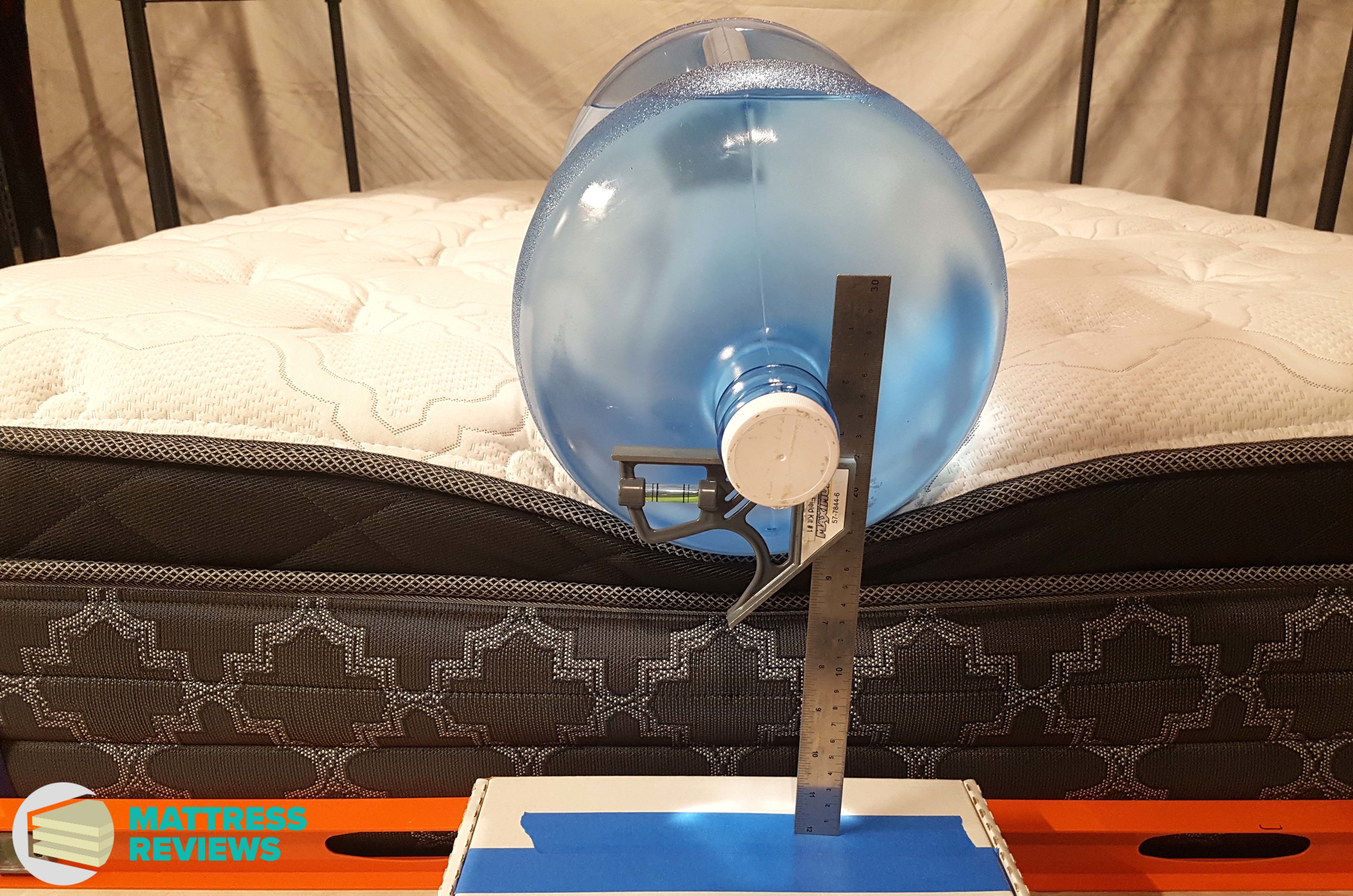 Image of the Sealy Posturepedic mattress edge support test.