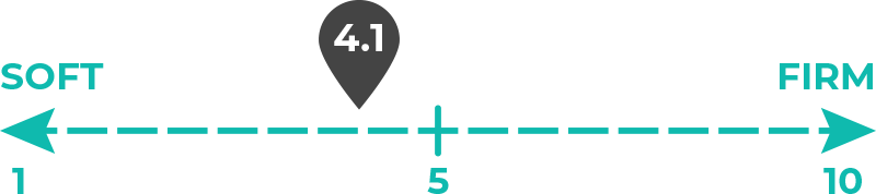 Image of 4.1 out of 10 on the mattress firmness scale.