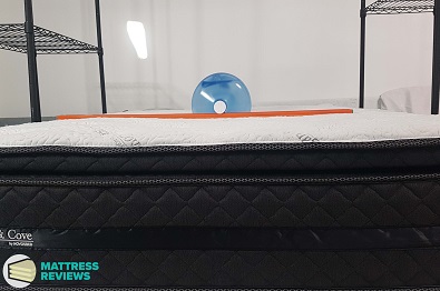 Image of the Logan & Cove Medium Plush mattress firmness test.