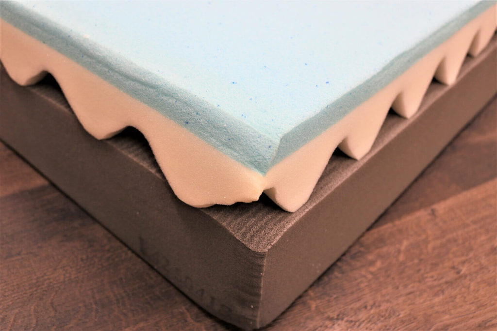 Image of the three Bloom Earth mattress foam layers.