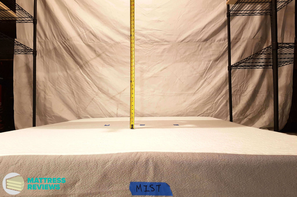 Image of the Bloom Mist mattress bounce test.