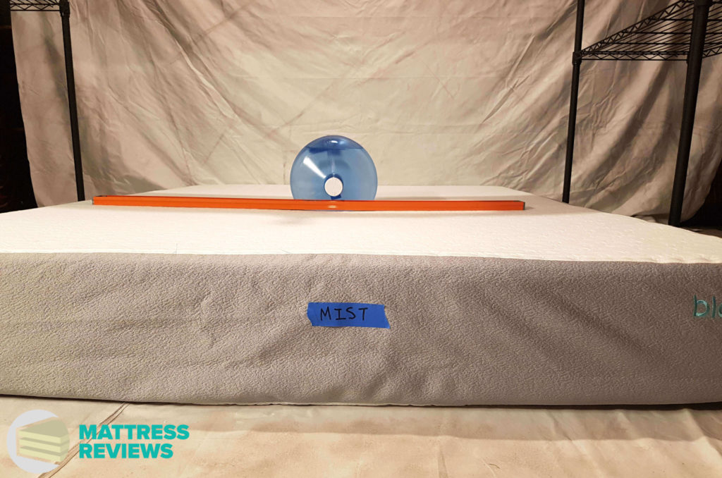 Image of the Bloom Mist mattress firmness test.