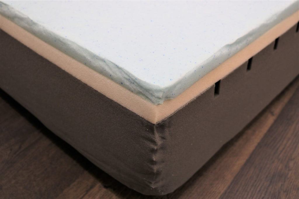 Image of the three Bloom Mist mattress foam layers.