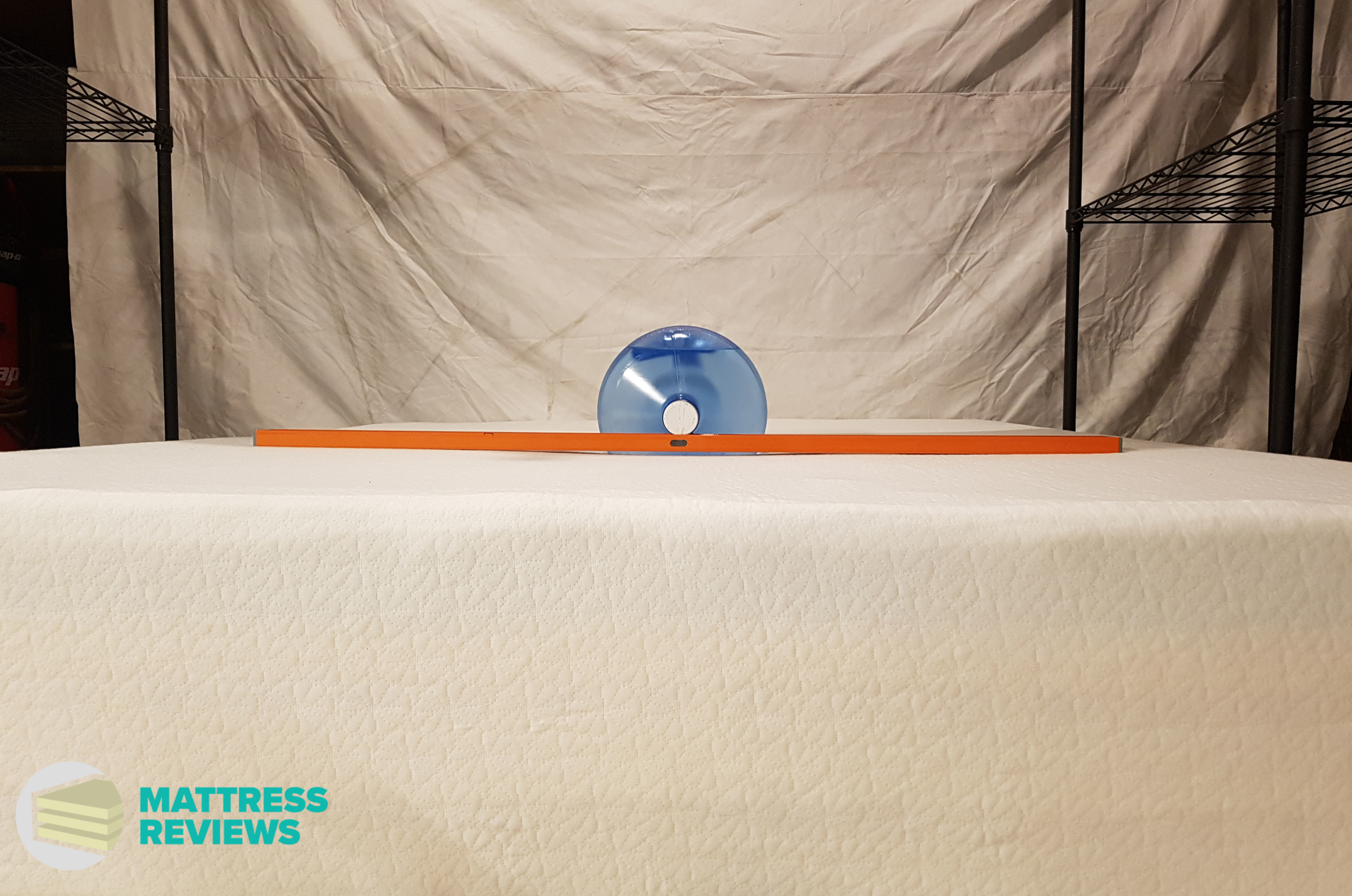 Image of the Zinus mattress firmness test.