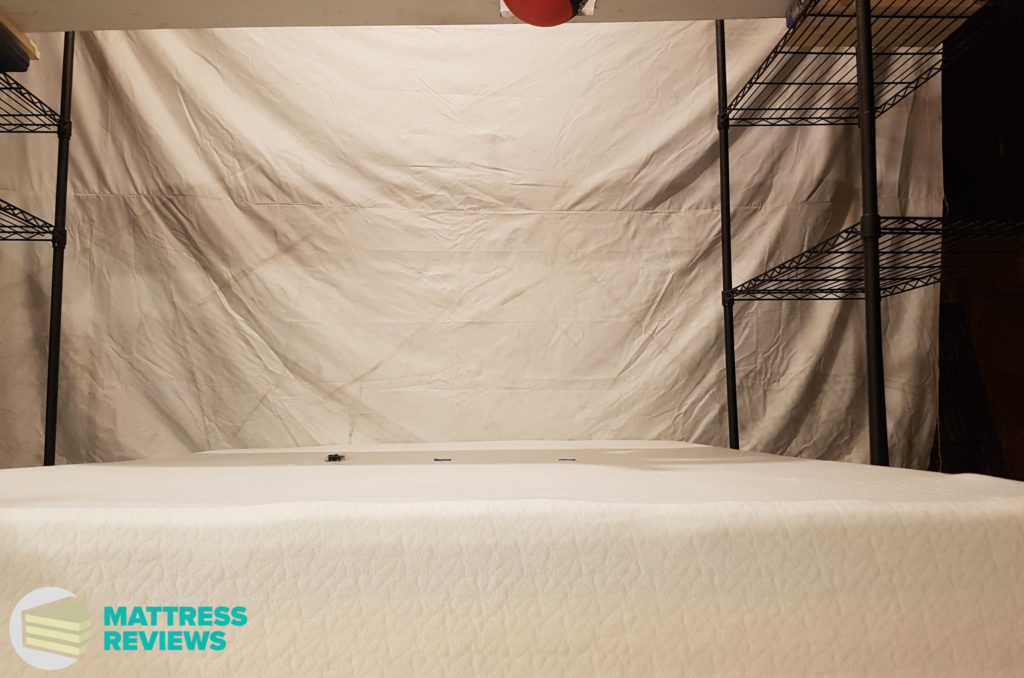 Image of the Zinus mattress motion isolation test.