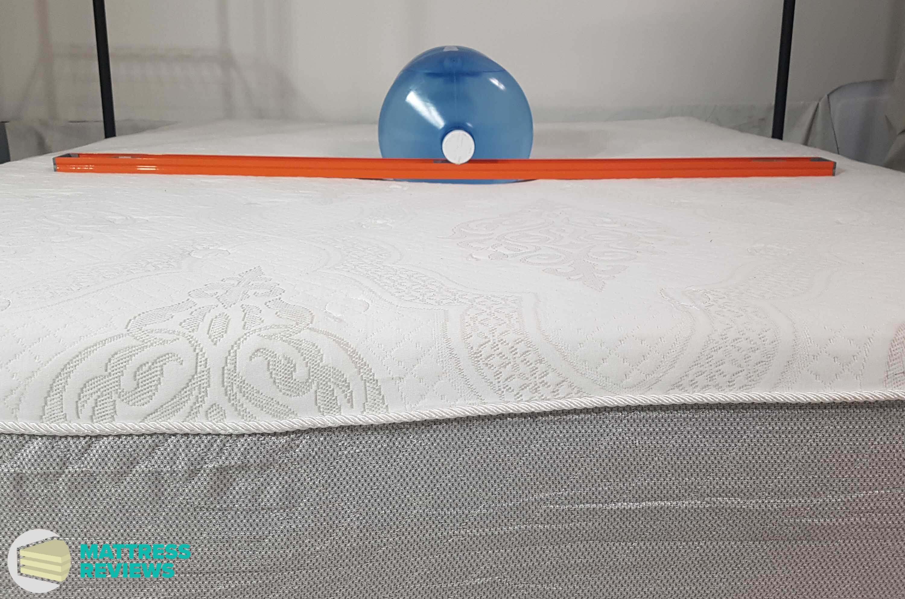 Image of the Novaform Costco mattress firmness test.