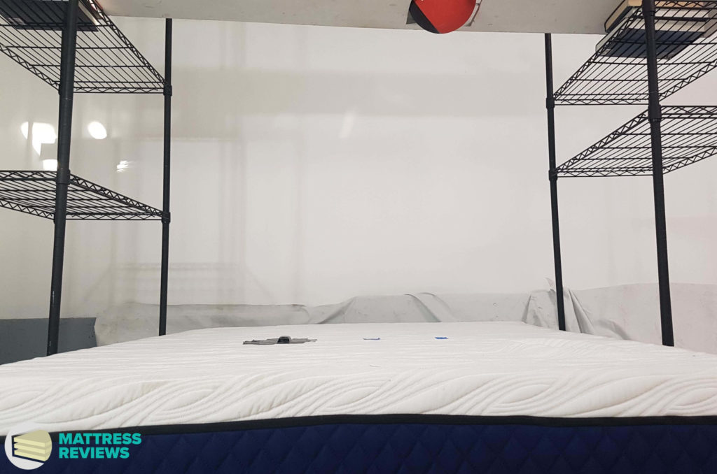 Image of the Silk and Snow mattress motion isolation test.