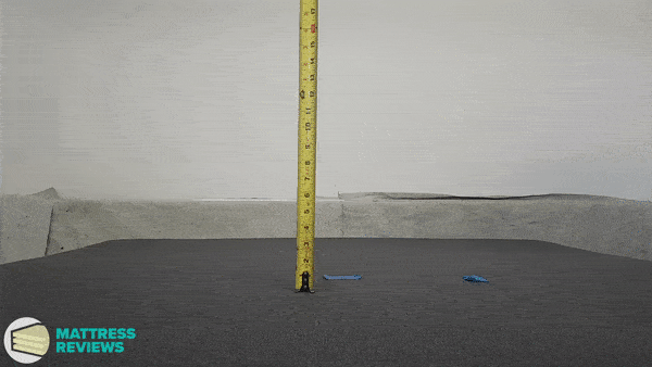 Looping video image of the Casper Essential mattress bounce test.