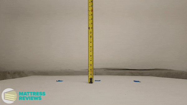 Looping video image of the Casper Wave mattress bounce test.