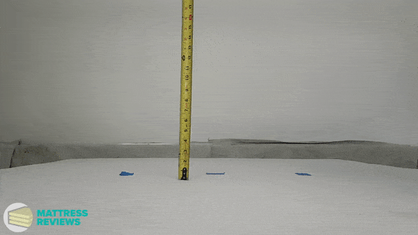 Looping video image of the Simba mattress bounce test.