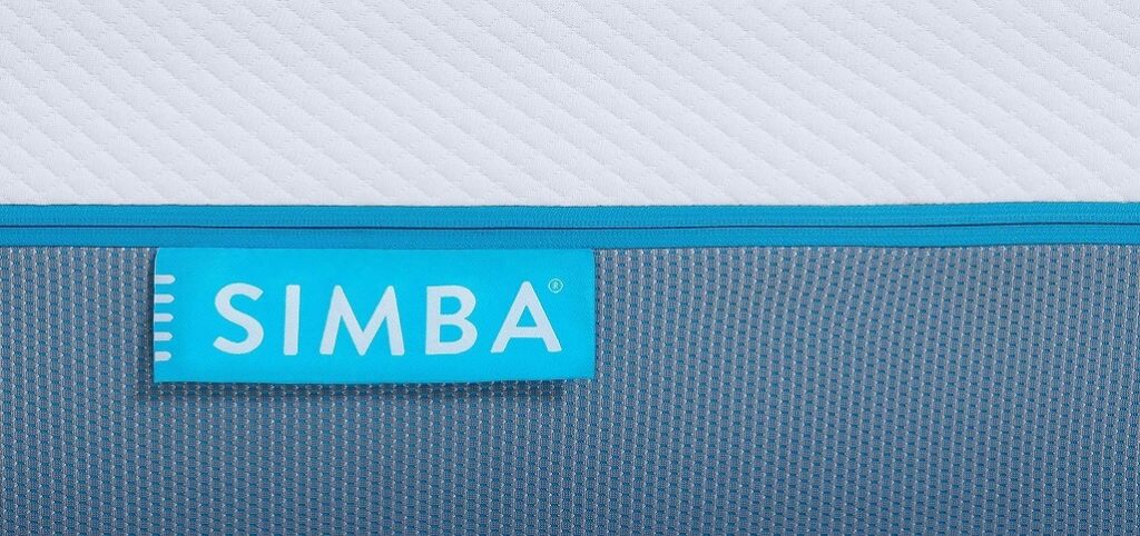 Image of the Simba mattress company logo stitched on the side wall of the mattress.