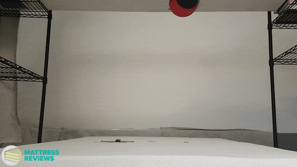 Looping video of the Simba mattress motion isolation test.