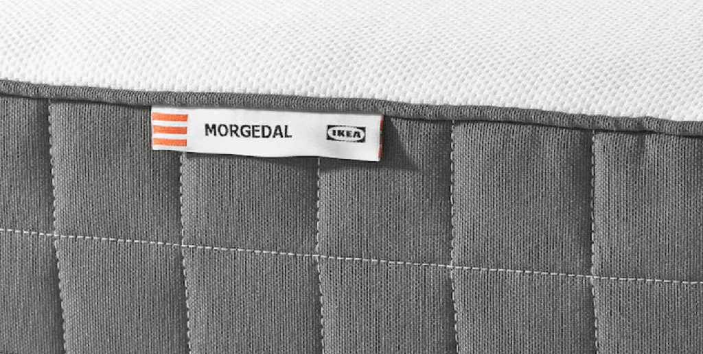 Image of the IKEA mattress tag.