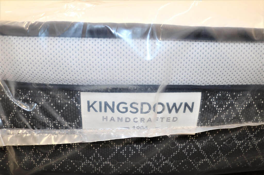 Image of the Kingsdown mattress in plastic wrapping.