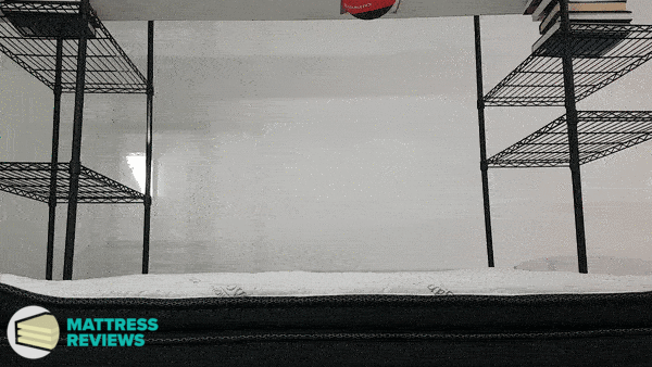 Looping video of the Logan & Cove medium mattress motion isolation test.