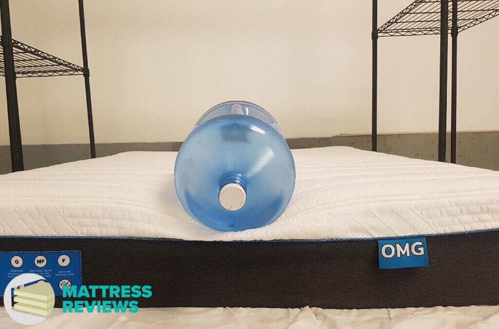 Image of the OMG Gotta Sleep mattress edge support test.