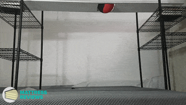 Looping video of the Recore medium mattress motion isolation test.