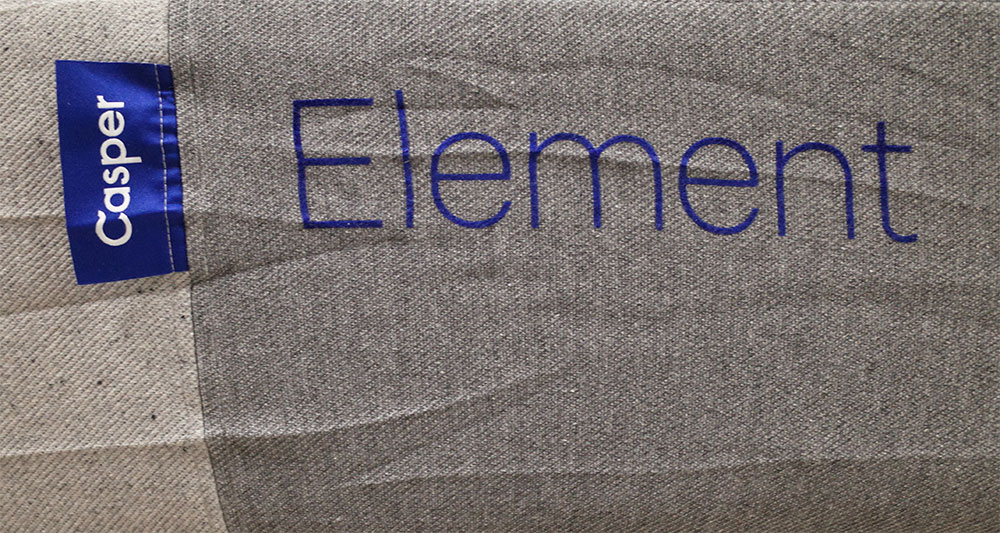 Casper Element logo and tag on the side of the mattress