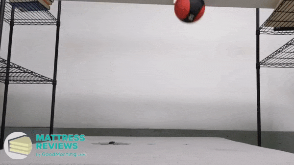 10 lb. medicine ball dropped on Casper Element mattress to test motion isolation