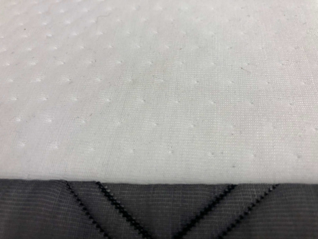 Close up image of the Puffy Lux mattress cover fabric